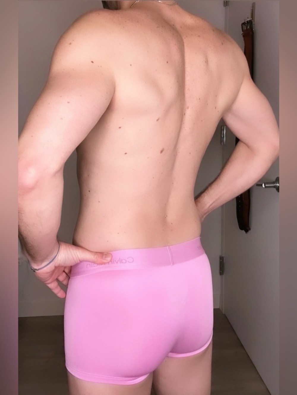 Calvin Klein | Icon Logo Microfiber Stretch Low Rise Trunk in Pink (Small) - Picture 8 of 14